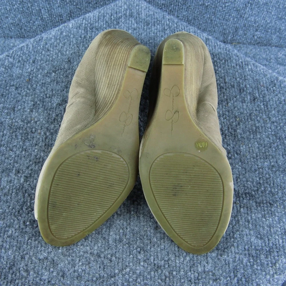 Jessica Simpson Noah‎ Women Peep Toe Heel Shoes Brown Leather Size 6.5 Medium